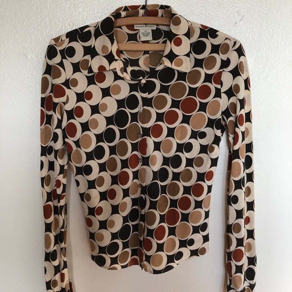 100% Silk Fall 2001 Banana Republic Button Down - Picture 3 of 7